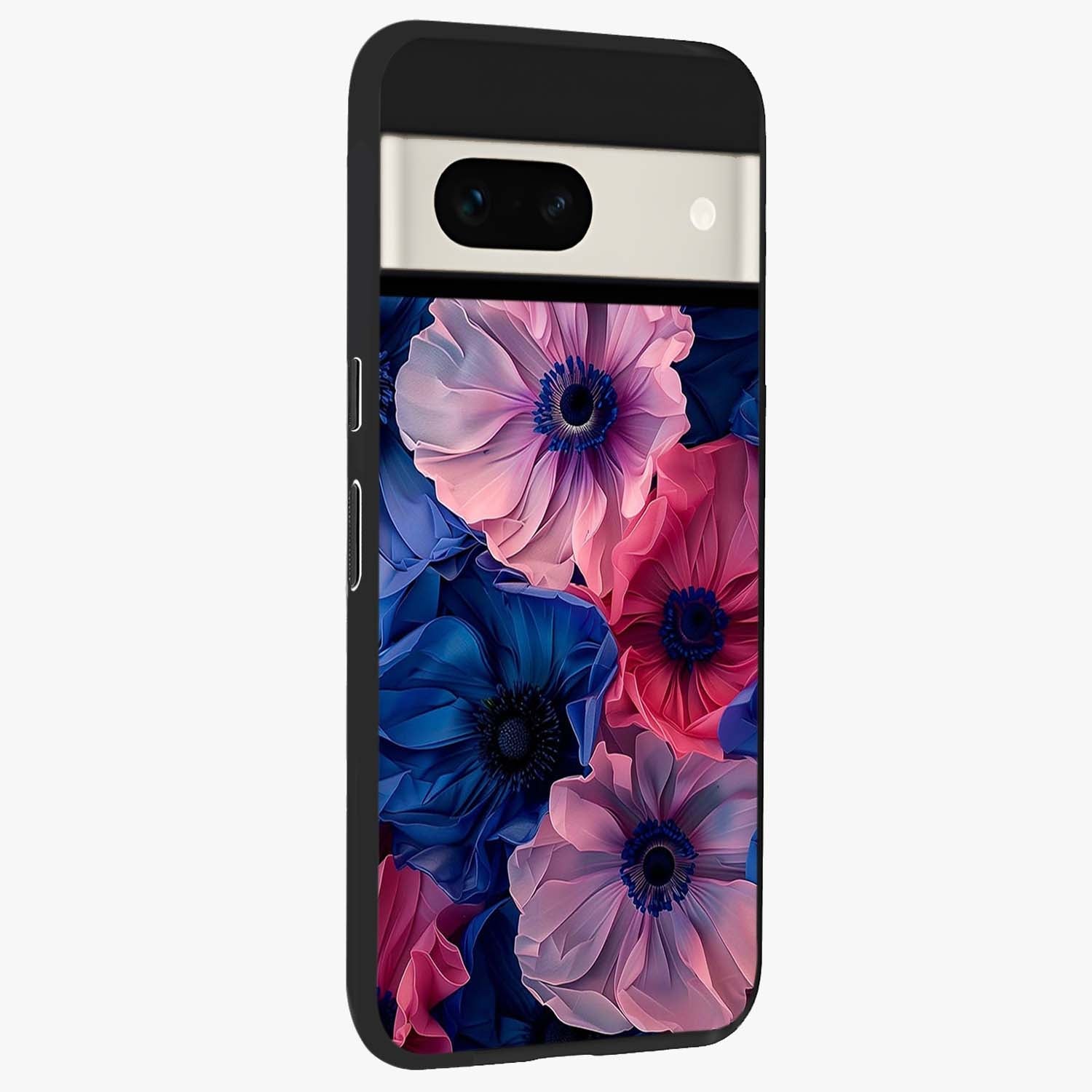Flower Paper Art Pattern Glass Case upright view showcasing decorative paper floral artwork with creative craft style.