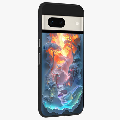 Glow Forest Portal Glass Case upright view showcasing enchanted forest portal artwork with fantasy nature theme.