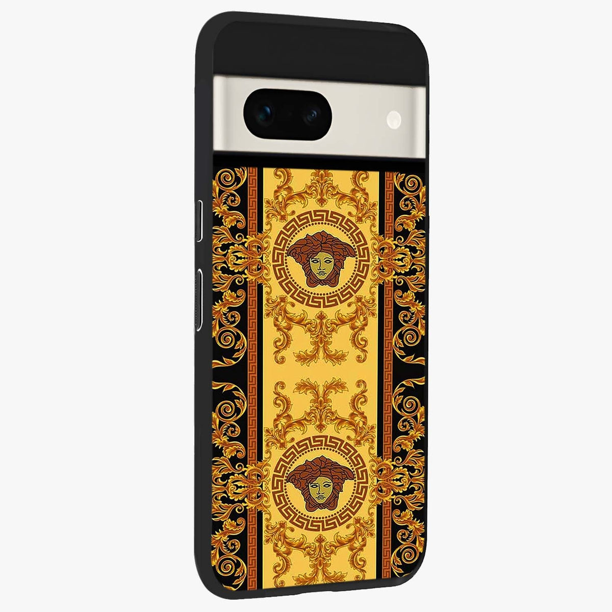 Golden Lotus Glow Glass Case upright view showcasing luminous lotus artwork with peaceful divine theme.