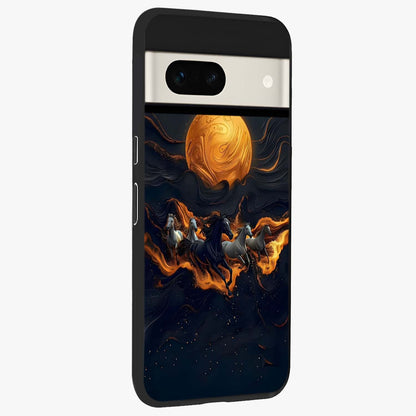 Golden Royal Heritage Glass Case upright view showcasing elegant royal artwork with classic heritage theme.