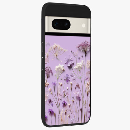Lavender Blossom Dream Glass Case upright view showcasing delicate lavender blossom artwork with peaceful floral theme.
