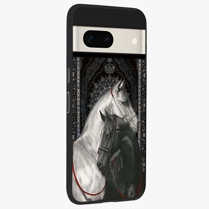 Majestic Ride Legacy Glass Case upright view showcasing dynamic ride inspired artwork with modern automotive theme.