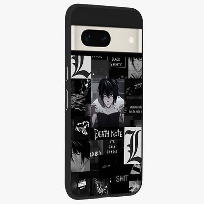 Midnight Chaos Mind Glass Case upright view showcasing expressive abstract artwork with bold dark theme.