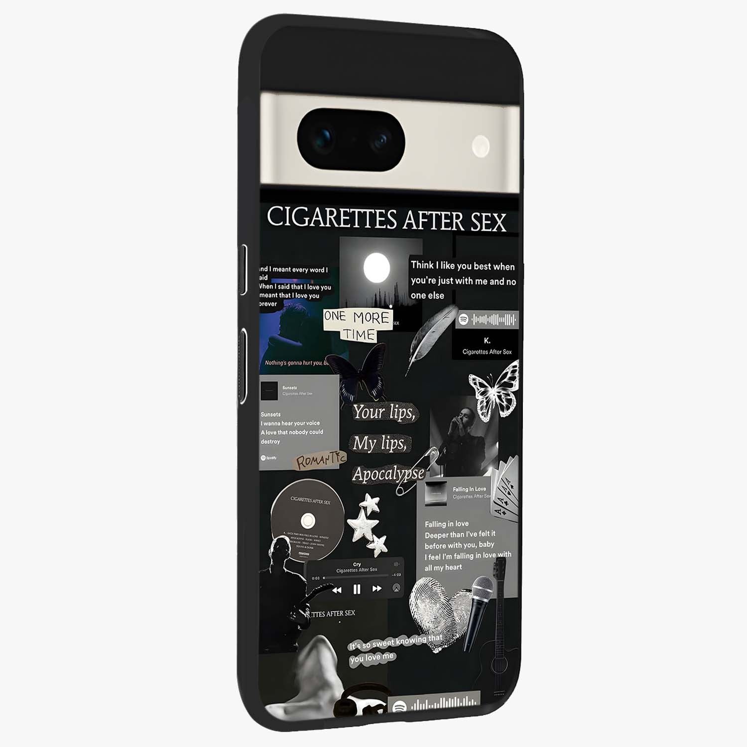 Midnight Love Echo Glass Case upright view showcasing expressive romantic artwork with dreamy midnight theme.