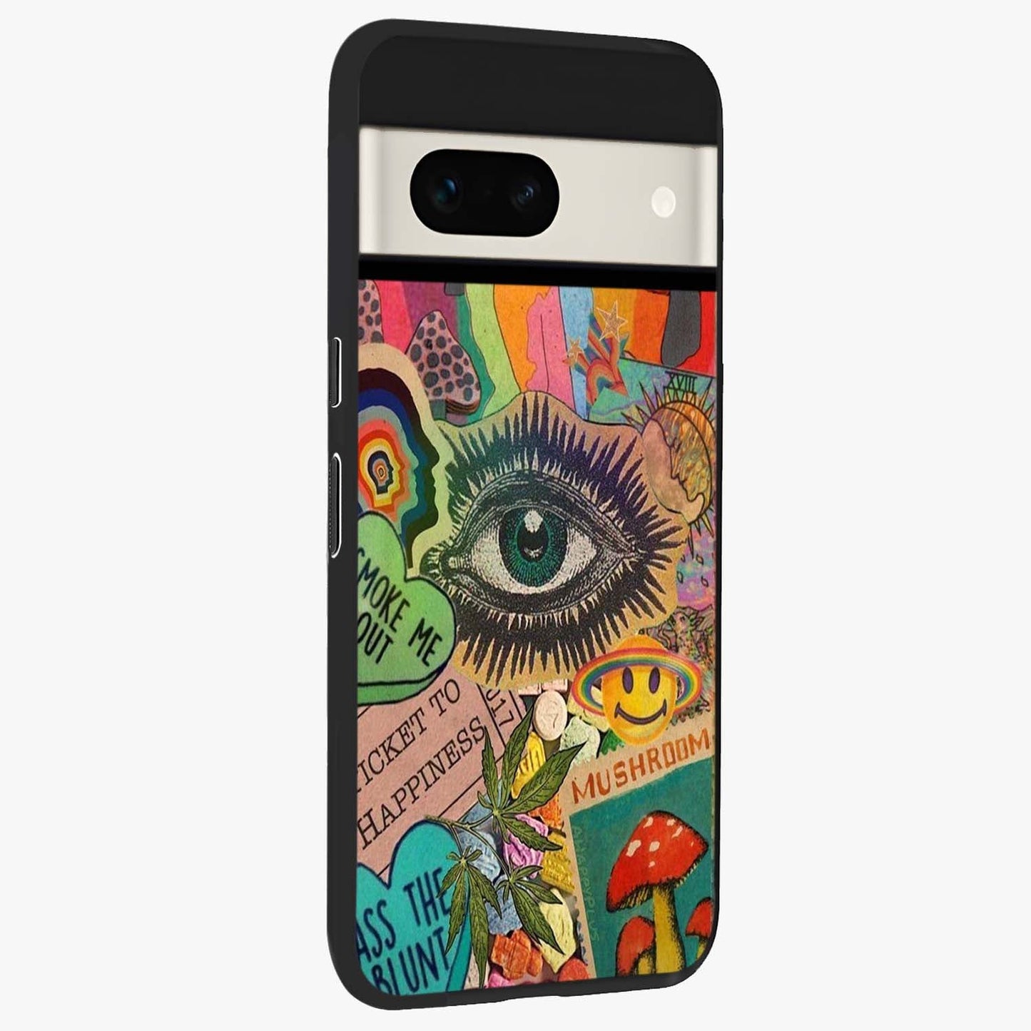 Mystic Eye Wonderland Glass Case upright view showcasing symbolic eye artwork with mysterious fantasy theme.