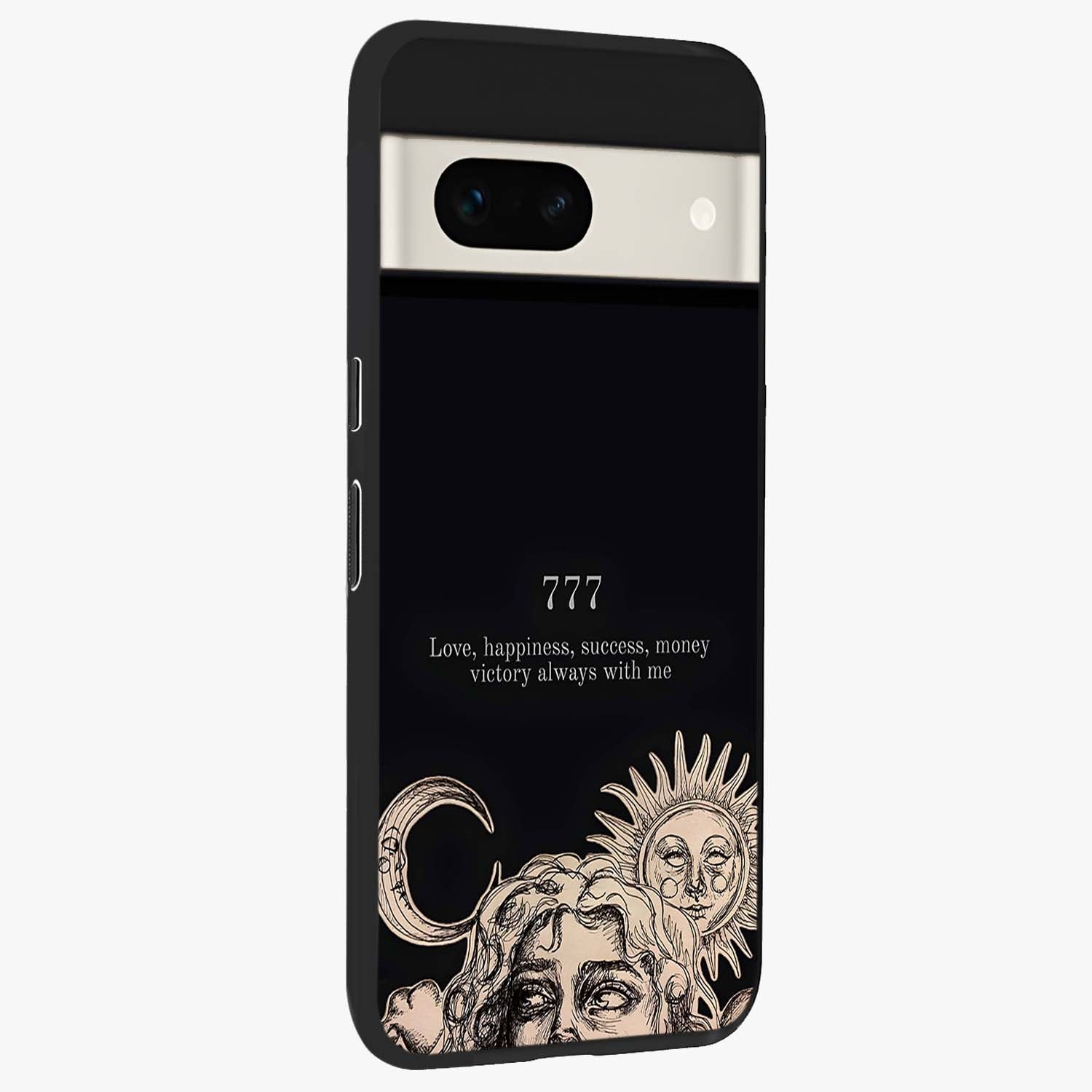 Mystic Victory Aura Glass Case upright view showcasing powerful victory themed artwork with spiritual energy vibe.