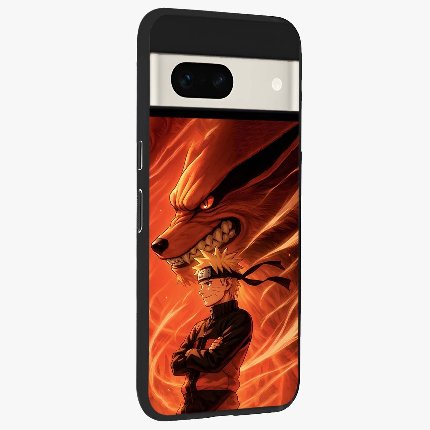 Nine Tails Legacy Glass Case upright view showcasing dramatic nine-tails artwork with intense anime themed design.