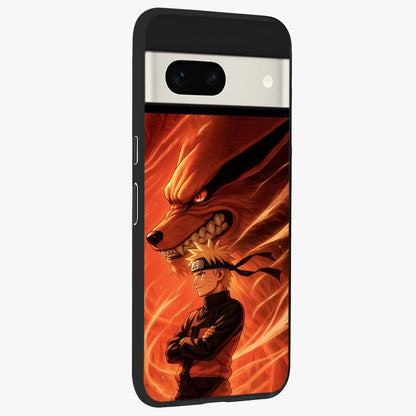 Nine Tails Legacy Glass Case upright view showcasing dramatic nine-tails artwork with intense anime themed design.
