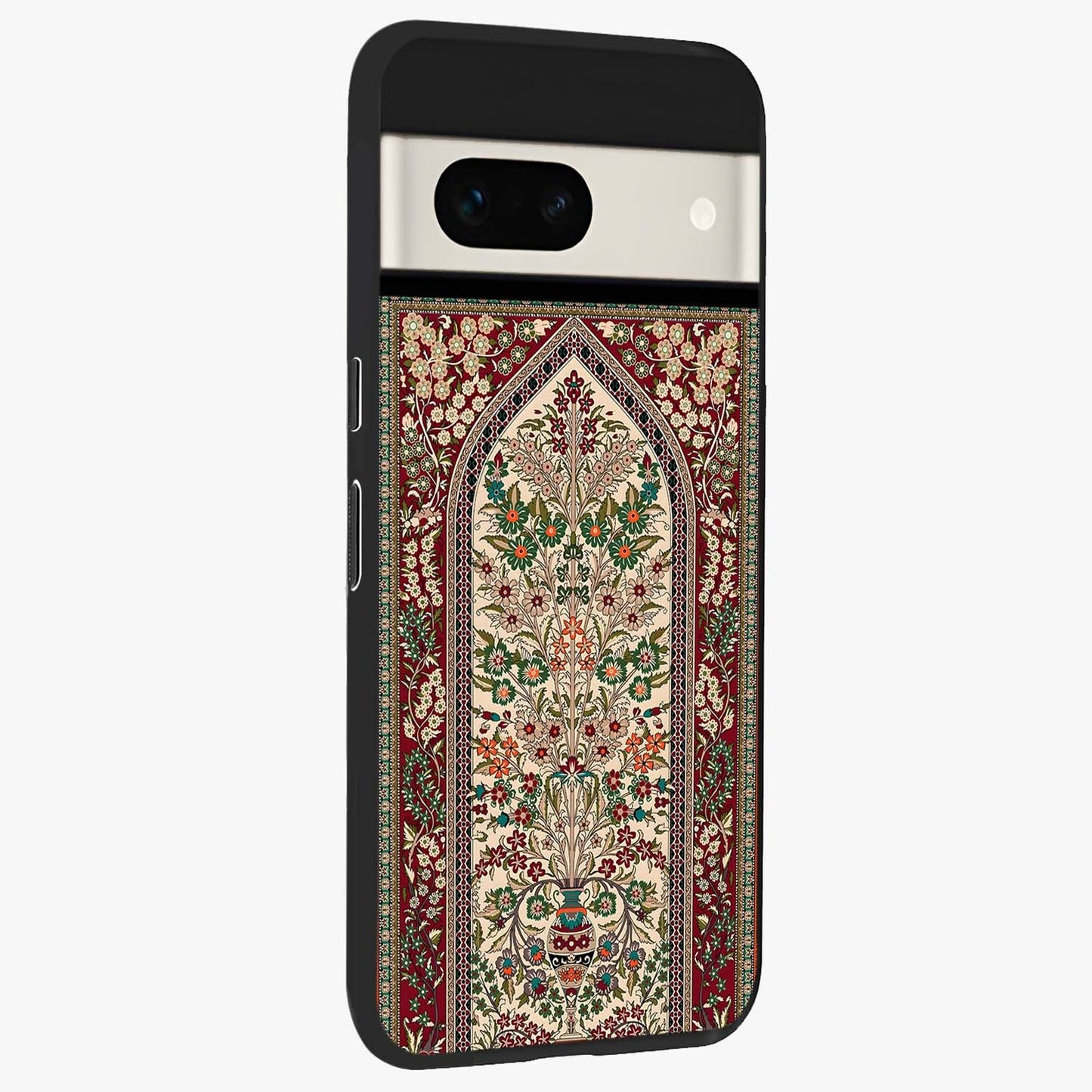 Persian Inspired Glass Case upright view showcasing decorative Persian artwork with rich heritage theme.