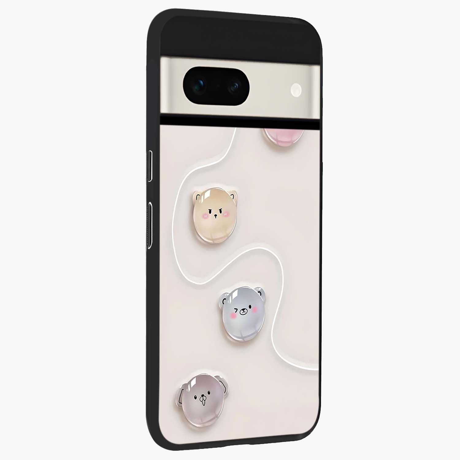 Puffy Face Parade Glass Case upright view showcasing adorable character artwork with cheerful animated theme.