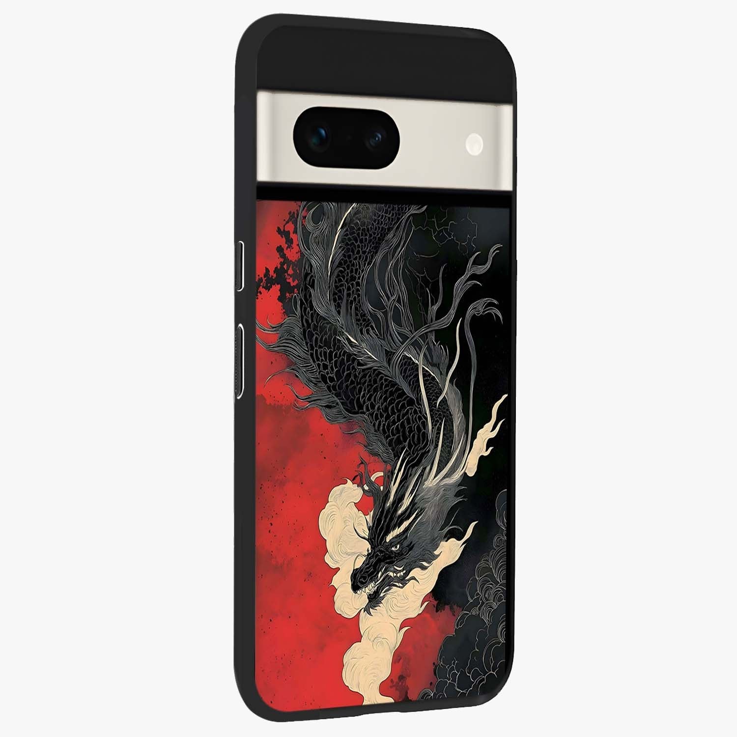 Shadow Dragon Fury Glass Case upright view showcasing intense dragon artwork with dramatic shadow theme.