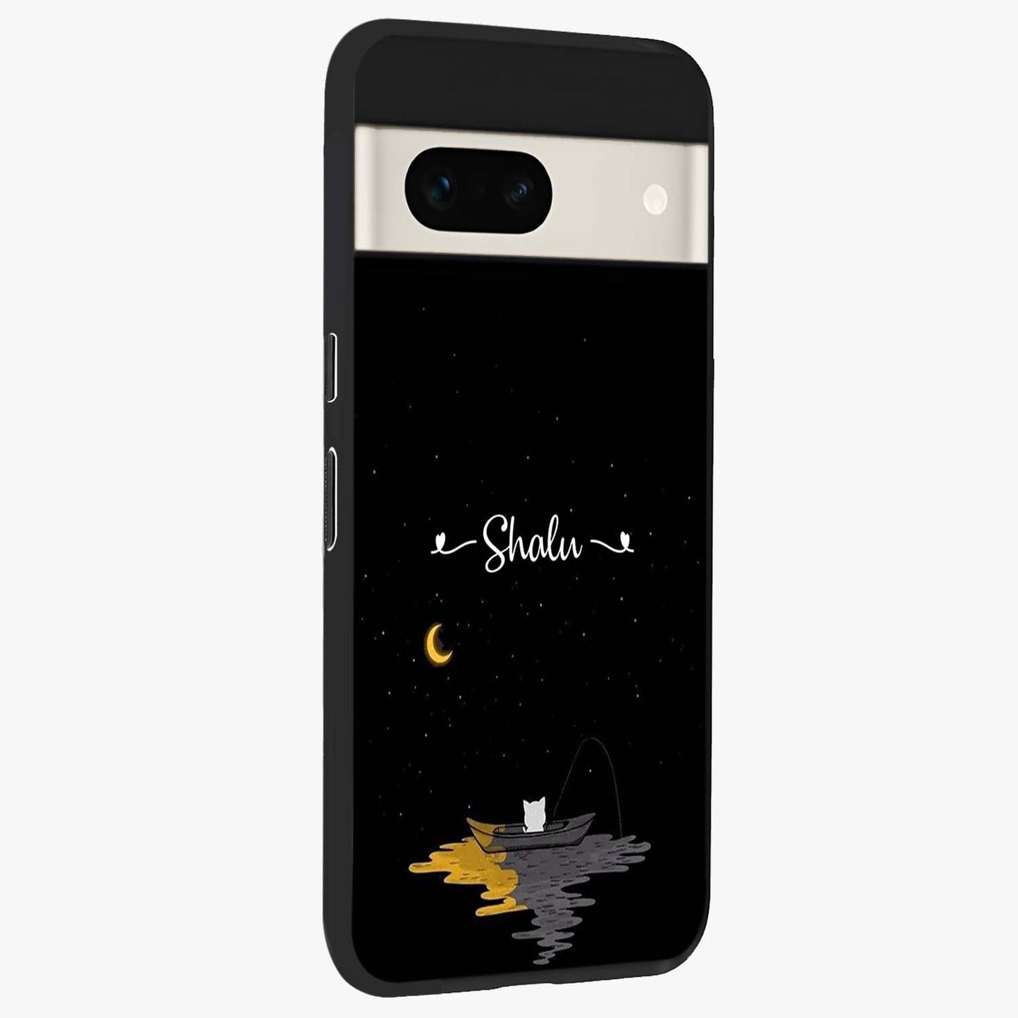 Silent Night Row Glass Case upright view showcasing tranquil night artwork with serene landscape theme.