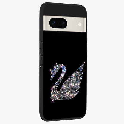 Starlit Swan Grace Glass Case upright view showcasing beautiful swan artwork with peaceful night themed design.