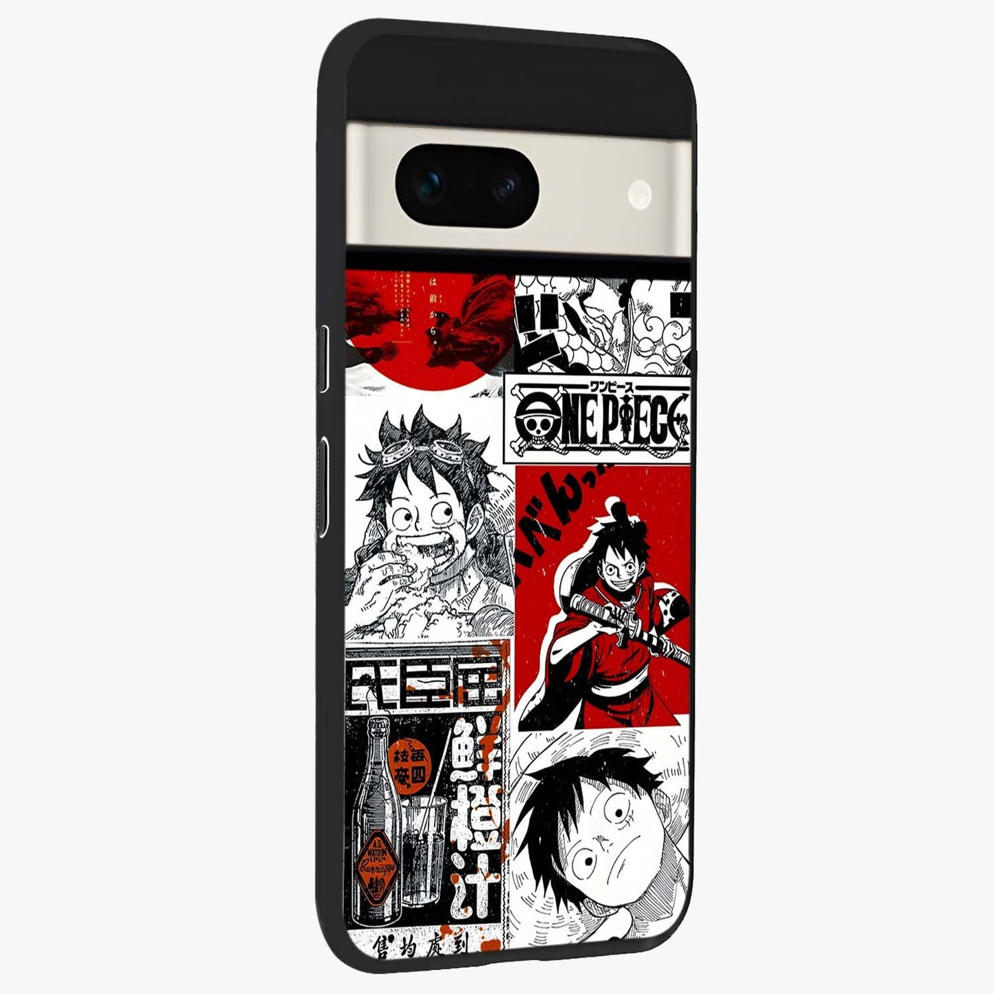 Strawhat Chaos Panels Glass Case upright view showcasing energetic anime artwork with bold adventure theme.