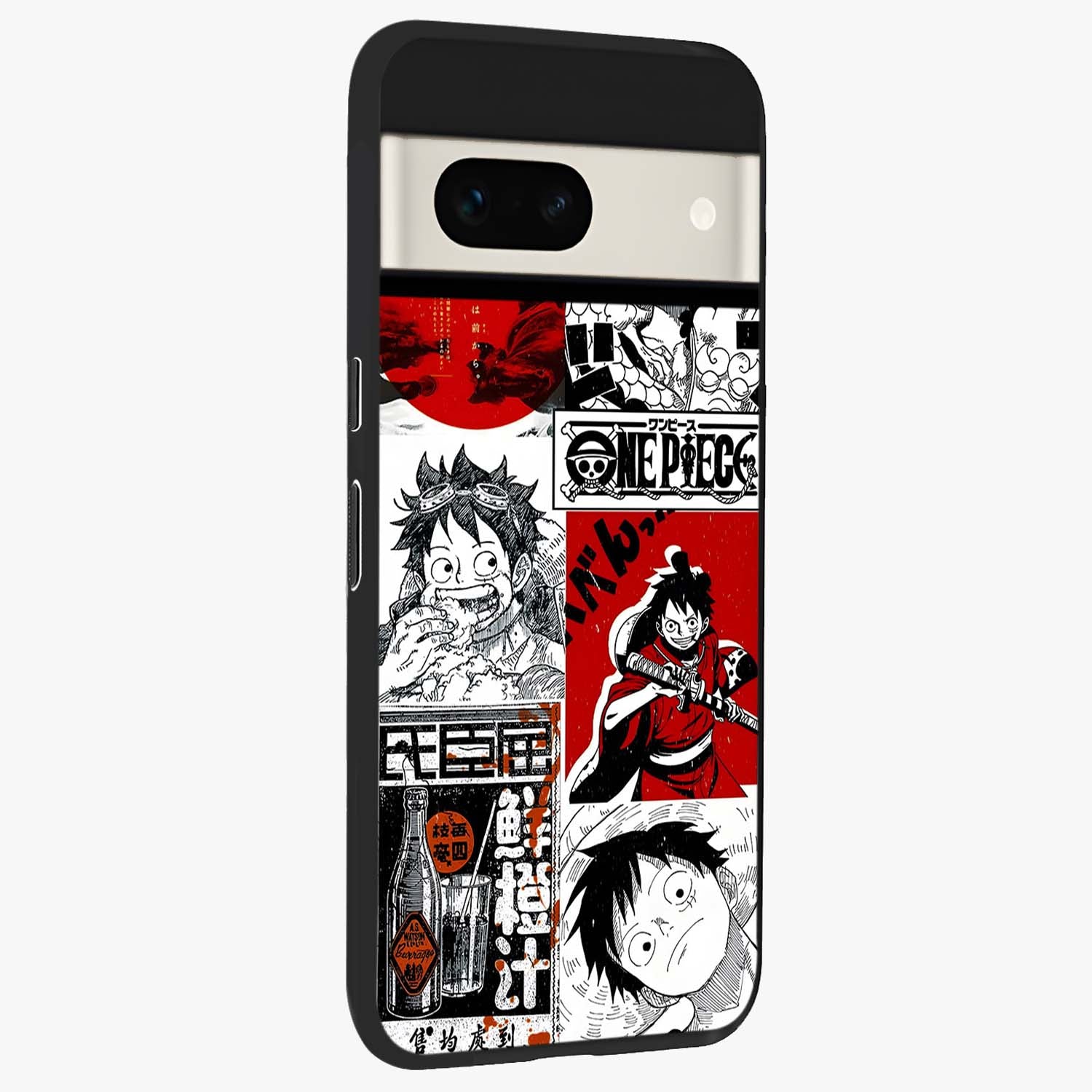 Strawhat Chaos Panels Glass Case upright view showcasing energetic anime artwork with bold adventure theme.