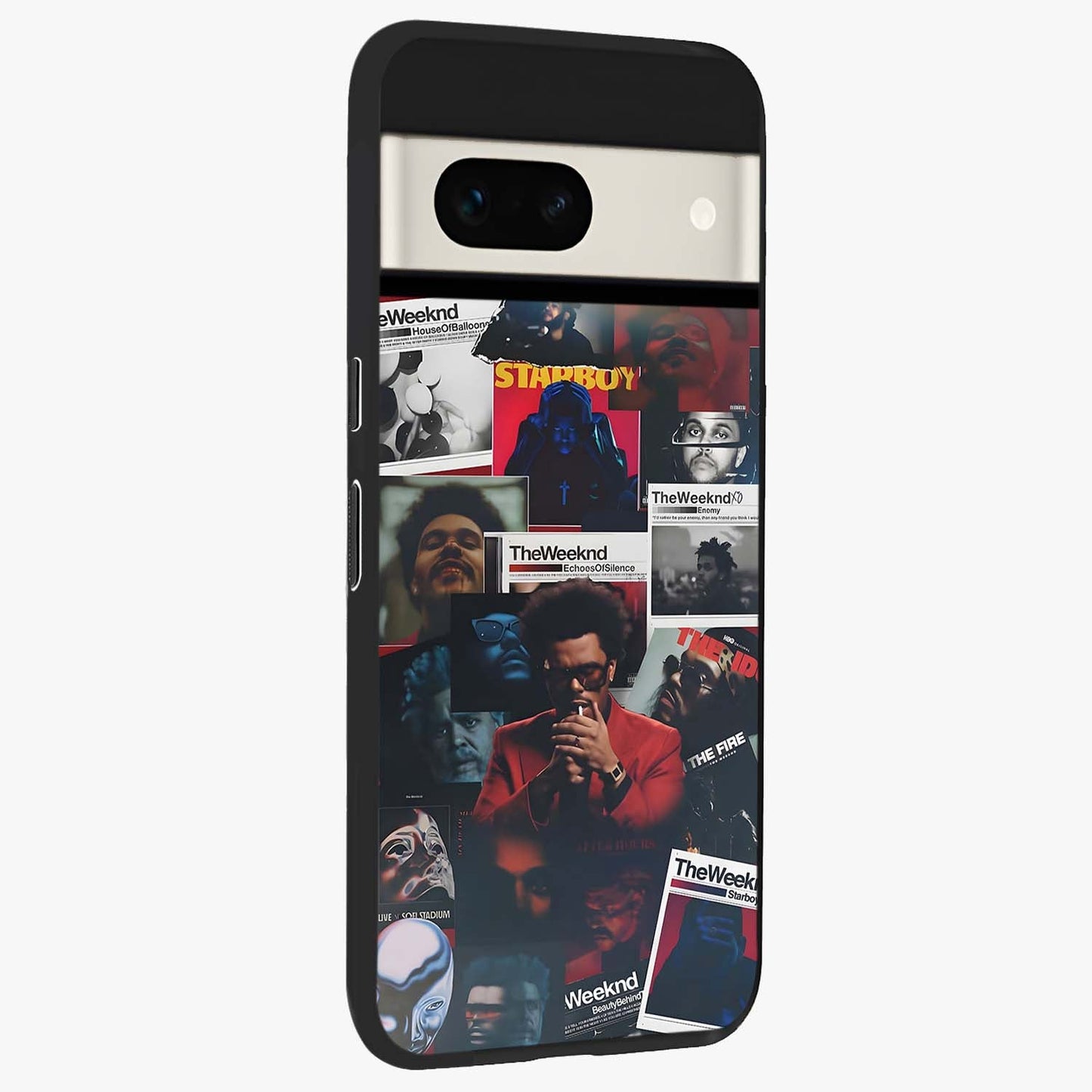 The Weeknd Glass Case upright view showcasing bold music themed artwork with contemporary artistic style.