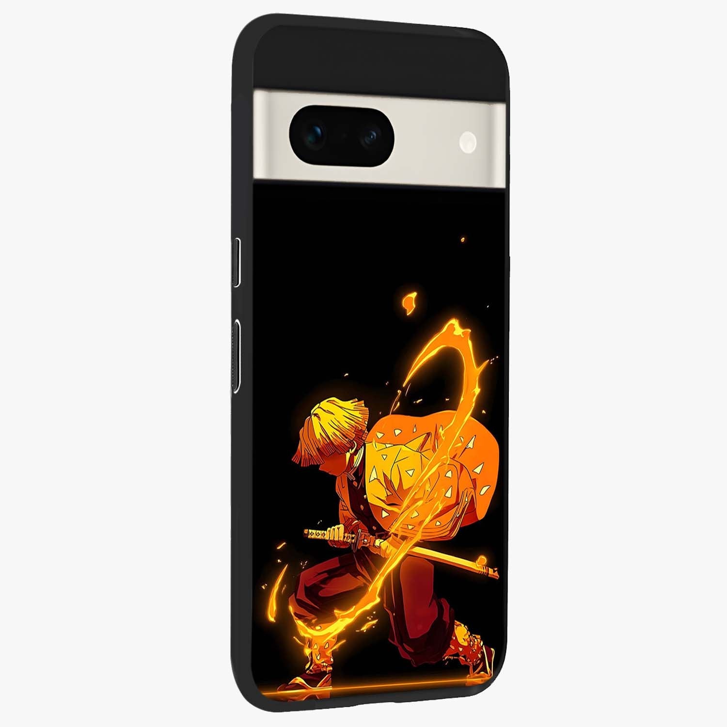 Thunder Flame Execution Glass Case upright view showcasing explosive flame artwork with dynamic action theme.