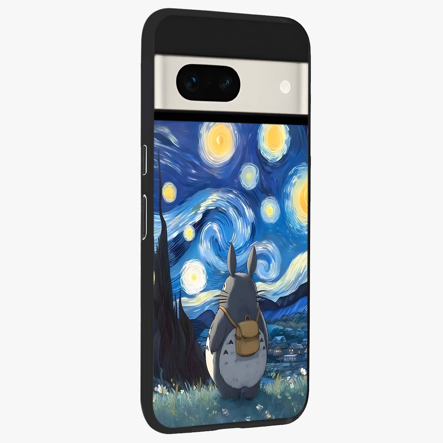 Totoro In Van Gogh Art Glass Case upright view showcasing creative character artwork with painterly artistic theme.