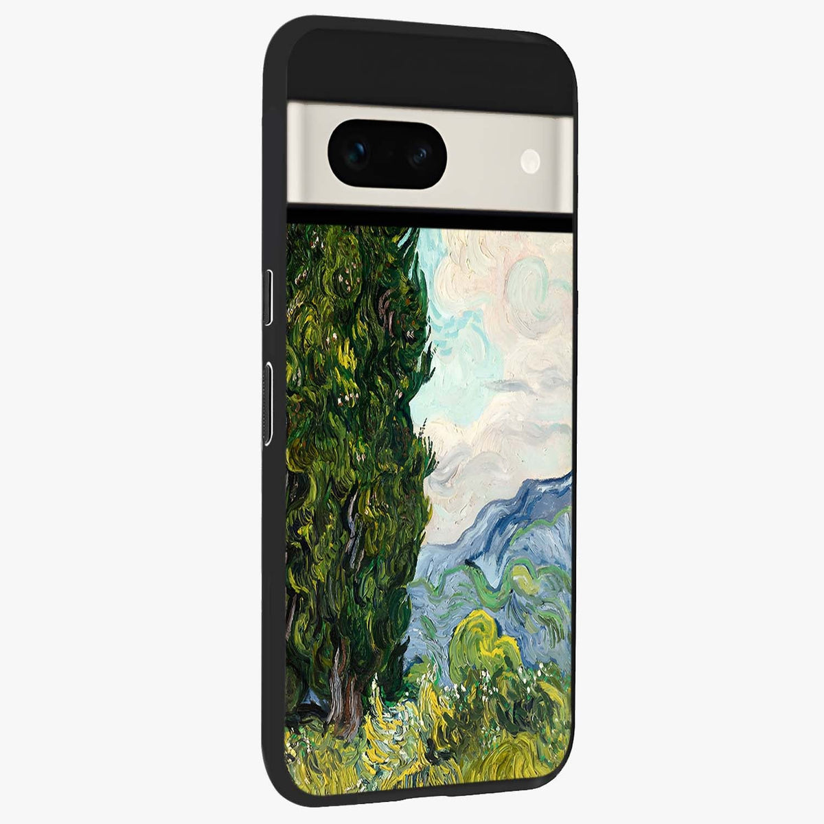 Van Gogh Vintage Art Glass Case upright view showcasing elegant vintage painting artwork with artistic heritage theme.