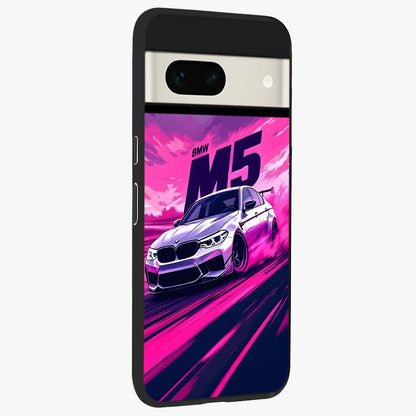 Velocity Drift Pulse Glass Case upright view showcasing powerful racing artwork with energetic motorsport theme.