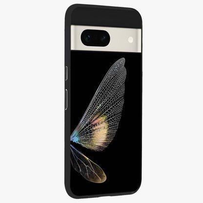Whispers Of Wings Glass Case upright view showcasing elegant wing artwork with light airy theme.
