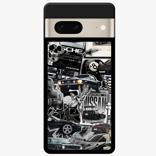 Aesthetic Dark Love Glass Case showing flat back view with dark romantic artwork and glossy glass finish.