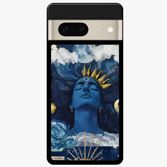 Aesthetic Lord Shiva Glass Case showing flat back view with divine Shiva artwork and glossy glass finish.