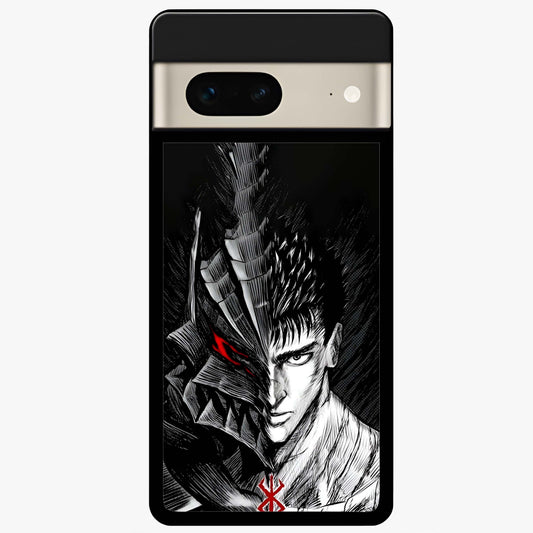 Berserker Blood Oath Glass Case showing flat back view with fierce warrior inspired artwork and glossy glass finish.