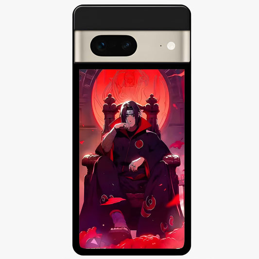Blood Moon Sovereign Glass Case showing flat back view with mystical blood moon artwork and glossy glass finish.