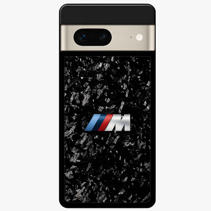 Carbon Speed Mark Glass Case showing flat back view with sporty carbon pattern artwork and glossy glass finish.