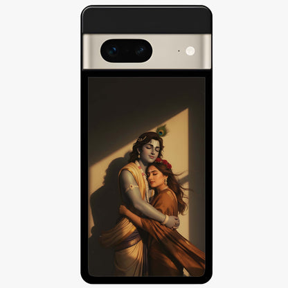 Divine Eternal Love Glass Case showing flat back view with spiritual love themed artwork and glossy glass finish.