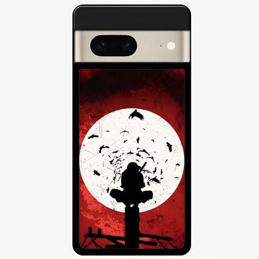 Itachi Limited Edition Naruto Anime Glass Case showing flat back view with iconic anime character artwork and glossy glass finish.