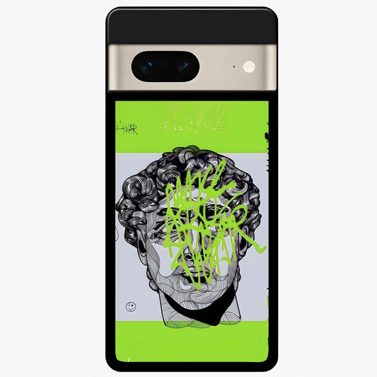 Neo Graffiti Rebellion Glass Case showing flat back view with vibrant graffiti artwork and glossy glass finish.