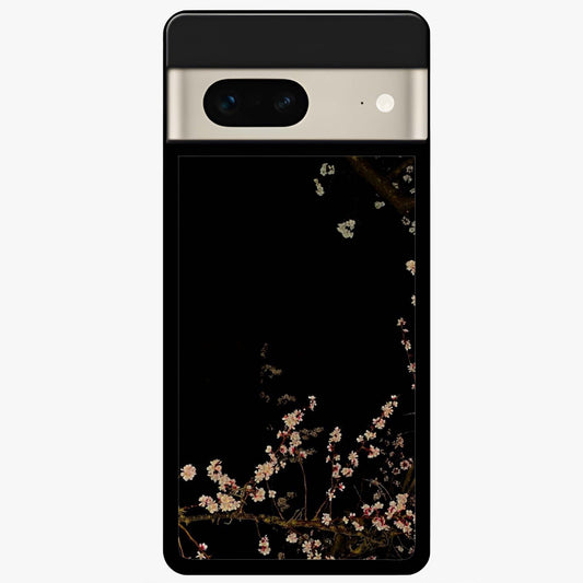 Petal Moon Light With Custom Name Glass Case showing flat back view with floral moonlight artwork and personalized name design.
