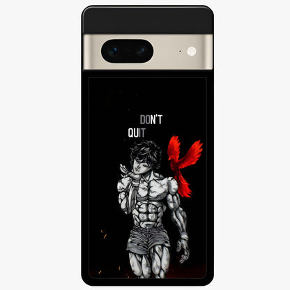 Rise Beyond Limits Glass Case showing flat back view with motivational typography artwork and glossy glass finish.