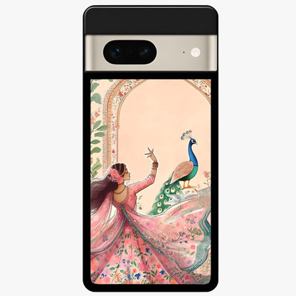 Royal Grace Muse Glass Case showing flat back view with elegant artistic artwork and glossy glass finish.