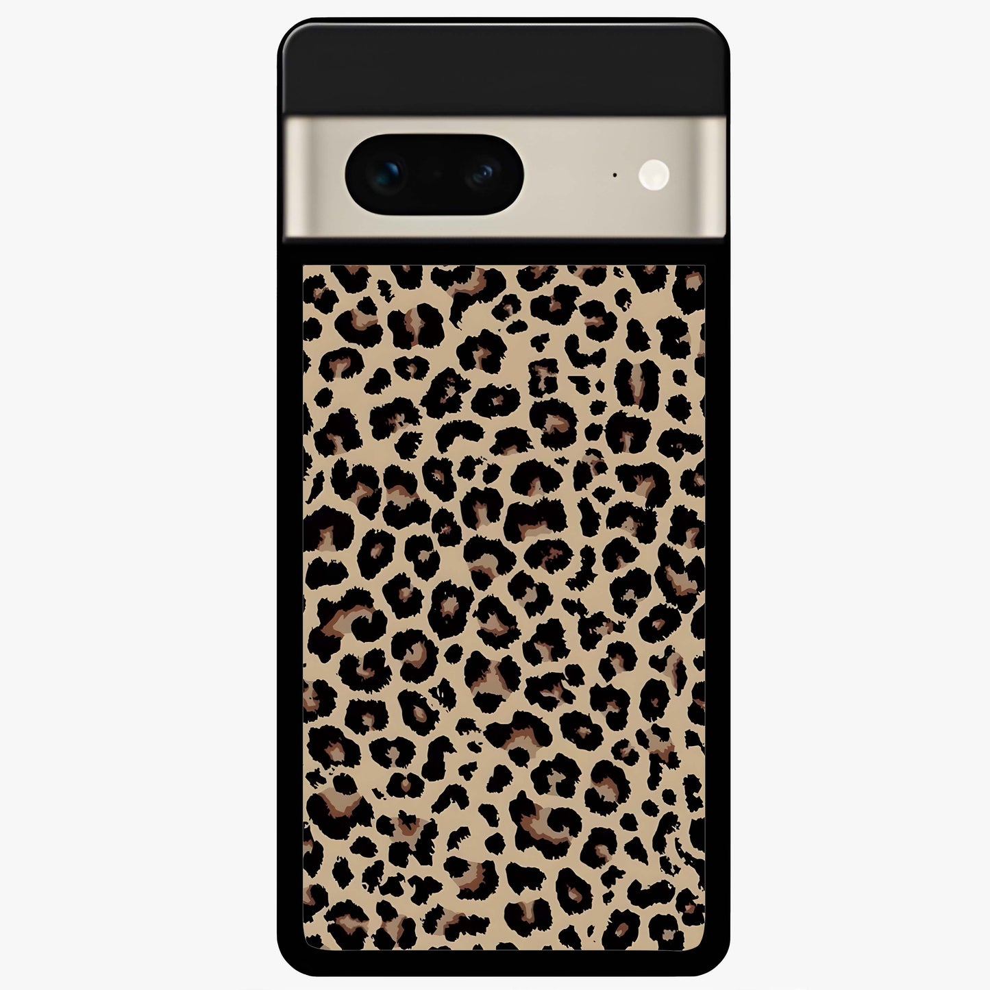 Savage Chic Pattern Glass Case showing flat back view with stylish patterned artwork and glossy glass finish.
