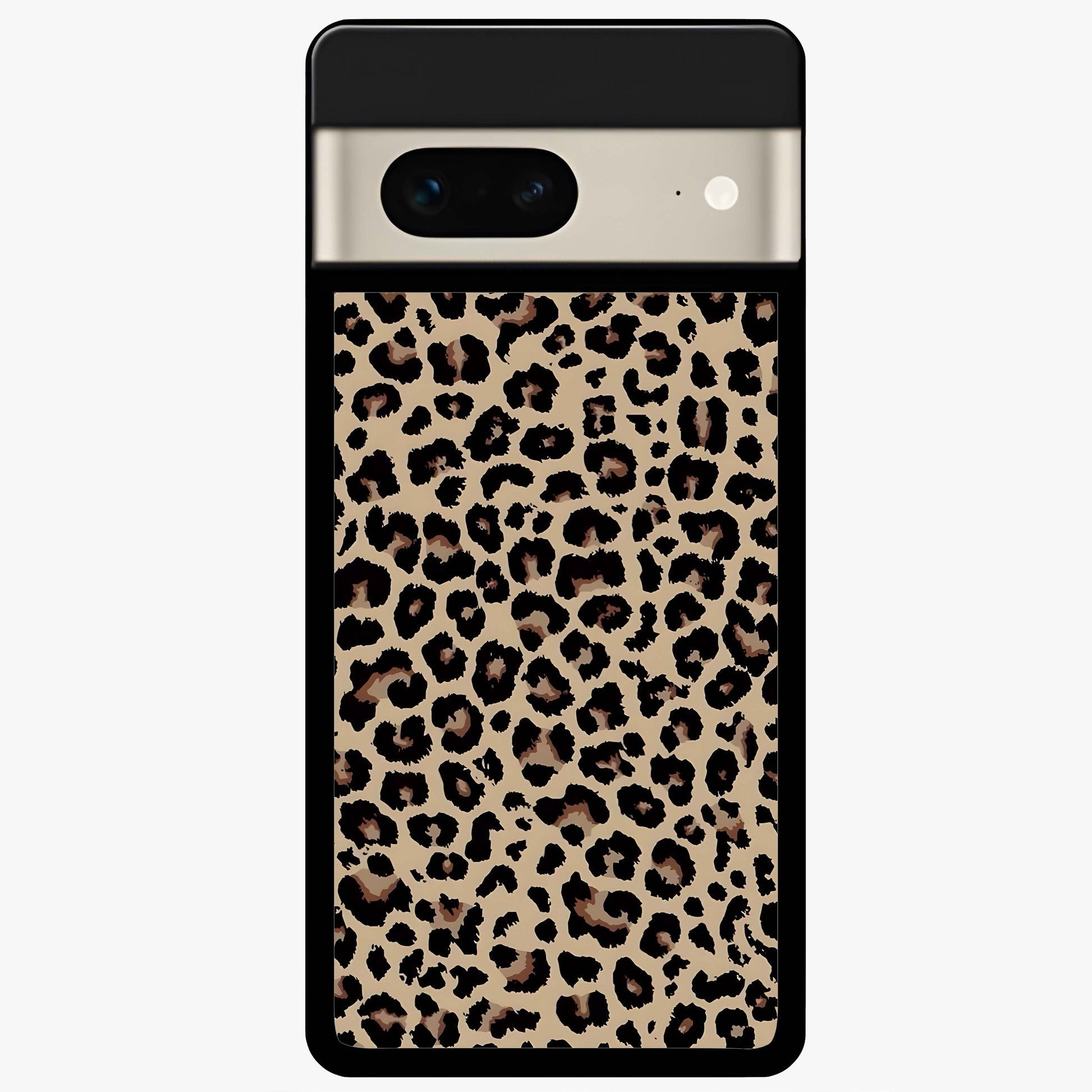 Savage Chic Pattern Glass Case showing flat back view with stylish patterned artwork and glossy glass finish.