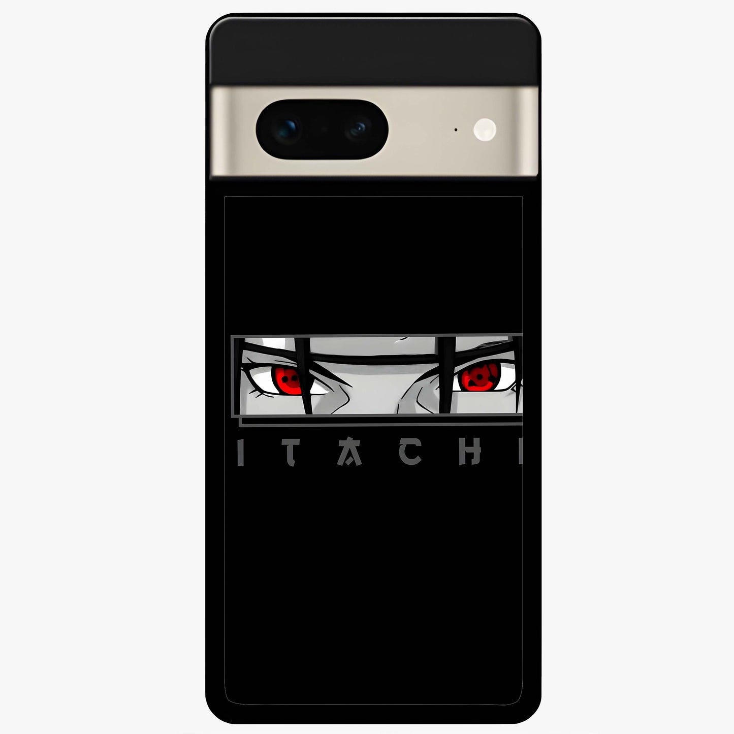 Scarlet Gaze Dominance Glass Case showing flat back view with striking red themed artwork and glossy glass finish.