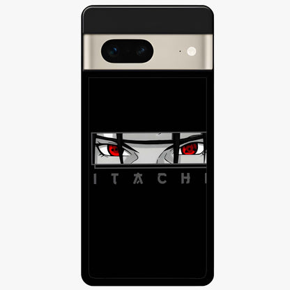 Scarlet Gaze Dominance Glass Case showing flat back view with striking red themed artwork and glossy glass finish.