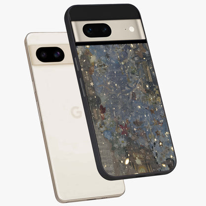 Aesthetic Astrolophia Glass Case displayed in angled mockup highlighting artistic aesthetic elements and smooth glass surface.