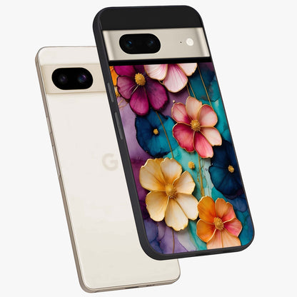 Artlyn Grace Flower Pattern Glass Case displayed in angled mockup highlighting delicate flower pattern design and smooth glass surface.