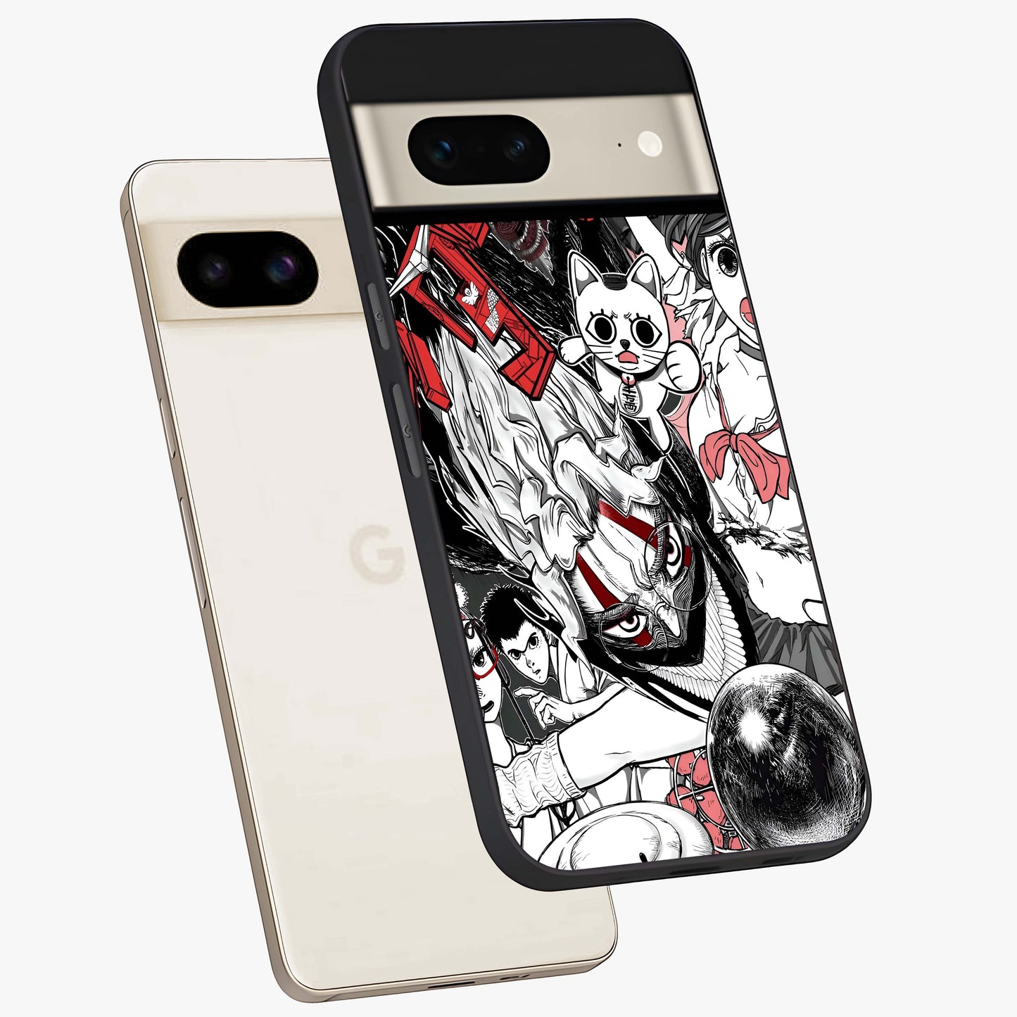 Crimson Chaos Panel Glass Case displayed in angled mockup highlighting chaotic panel style design with modern graphic theme.
