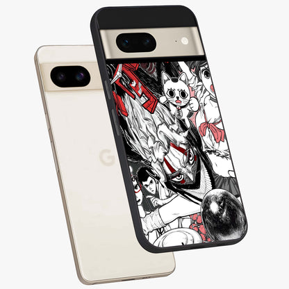 Crimson Chaos Panel Glass Case displayed in angled mockup highlighting chaotic panel style design with modern graphic theme.
