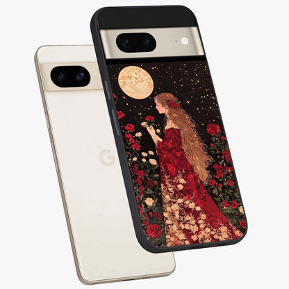 Crimson Dreams Glass Case displayed in angled mockup highlighting soft crimson aesthetic design with artistic theme.
