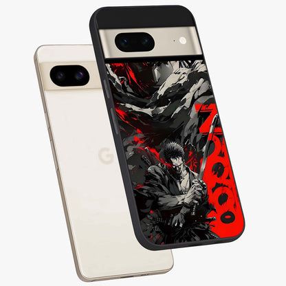 Demon Sword Resolve Glass Case displayed in angled mockup highlighting powerful demon sword illustration with dark fantasy aesthetic.