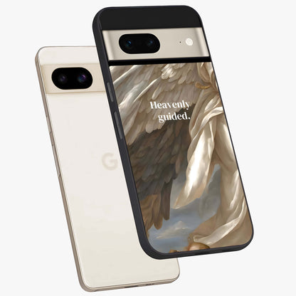 Divine Winged Grace Glass Case displayed in angled mockup highlighting graceful wing design with divine aesthetic style.