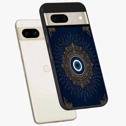 Golden Celestial Charm Glass Case displayed in angled mockup highlighting sparkling cosmic charm design with celestial aesthetic.