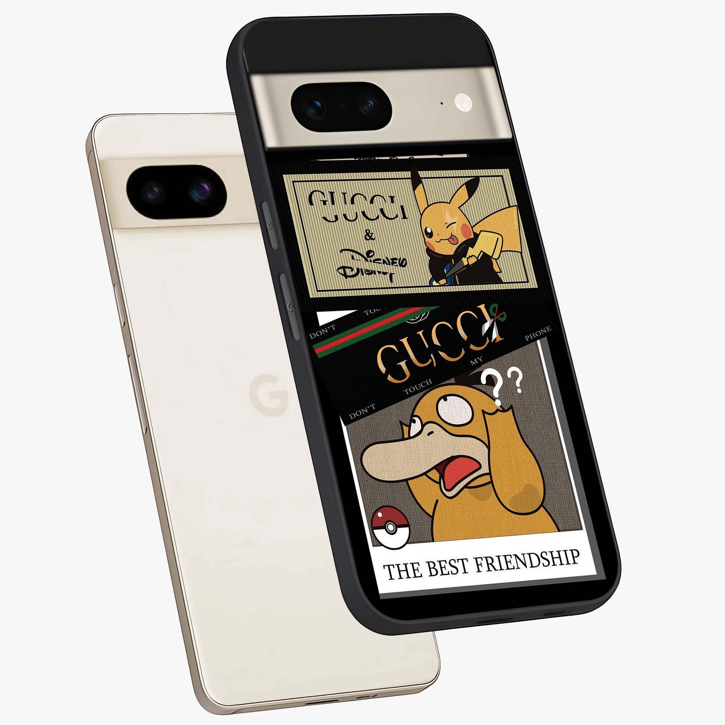 Gucci Play Mashup Glass Case displayed in angled mockup highlighting stylish fashion mashup design with bold aesthetic.
