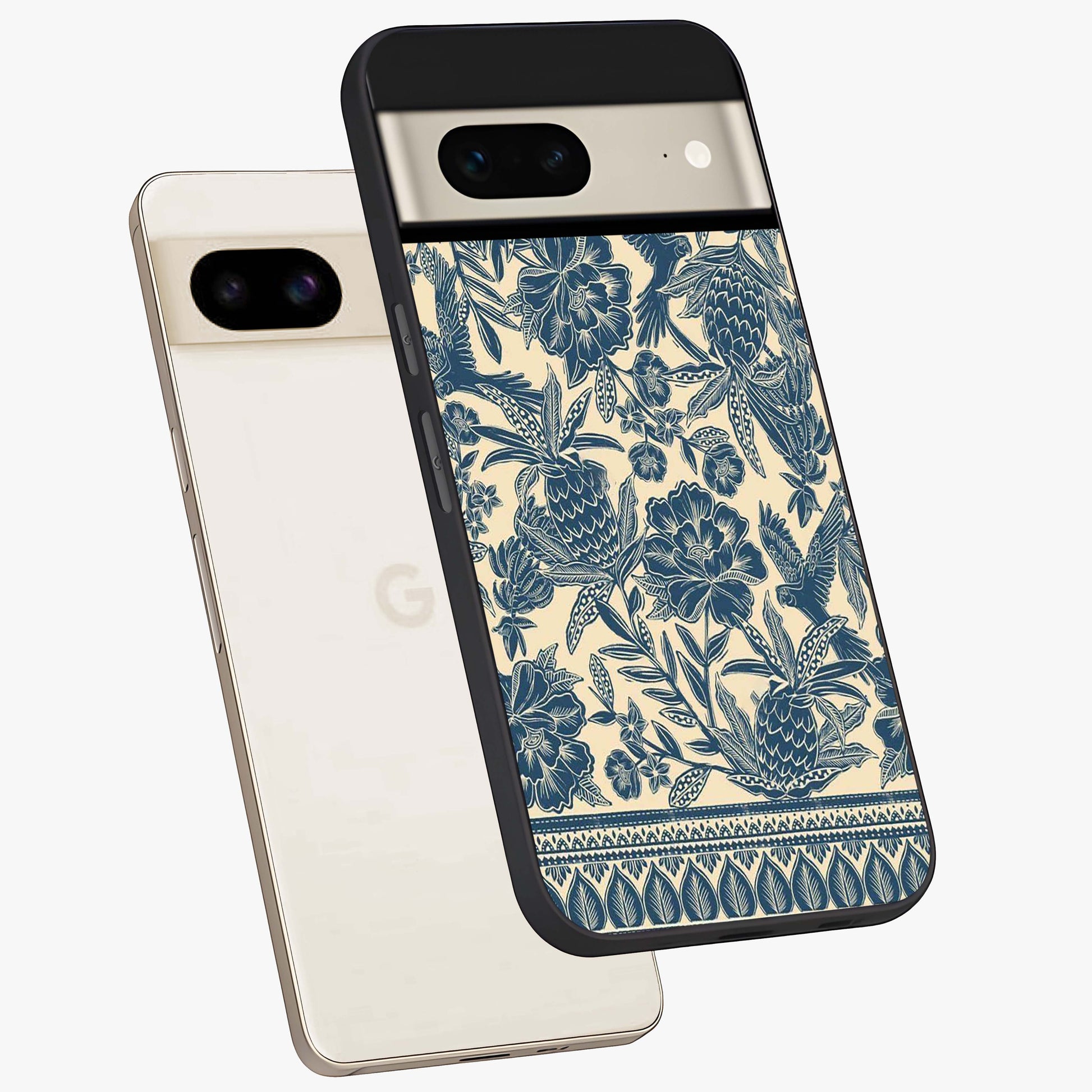 Heirloom Wild Bloom Glass Case displayed in angled mockup highlighting botanical bloom design with classic aesthetic style.